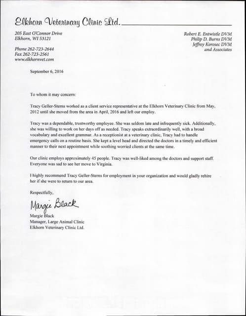 Nasrin Letter Of Reference | PDF