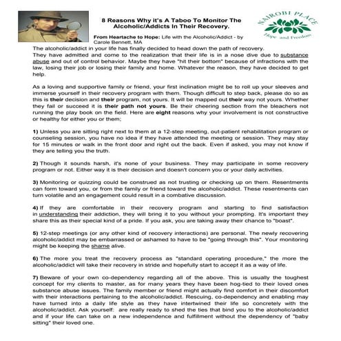 8 Reasons Why it is a taboo to monitro an addict-alcoholic in their recovery