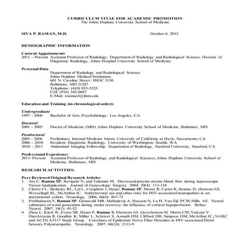 Siva Raman CV | DOC