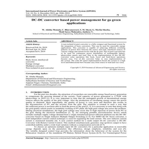 DC-DC converter based power management for go green applications