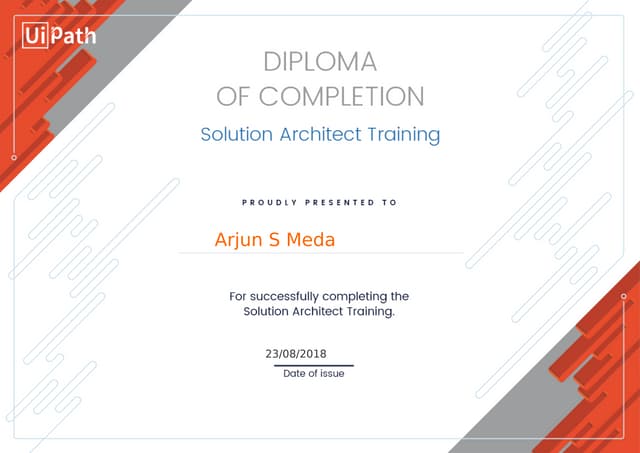 UIPath_rpa solution architect - completion diploma