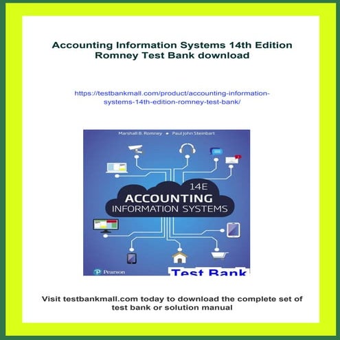 Accounting Information Systems 14th Edition Romney Test Bank | PDF
