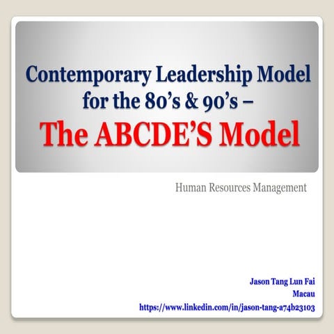 Contemporary ABCDES Leadership Model