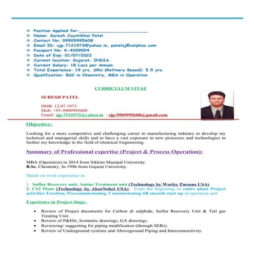 Resume Suresh Patel
