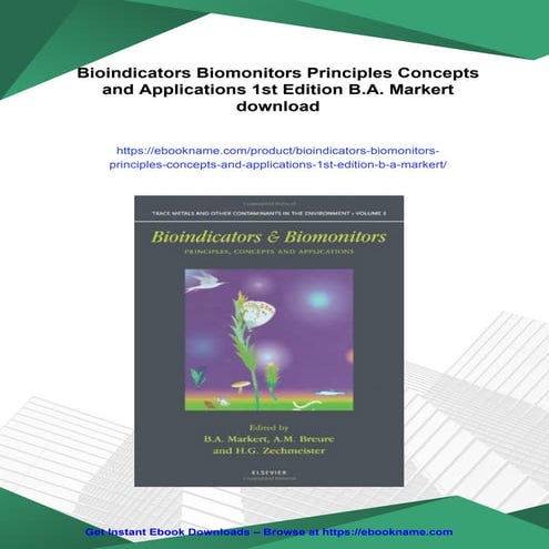Bioindicators Biomonitors Principles Concepts and Applications 1st Edition B....