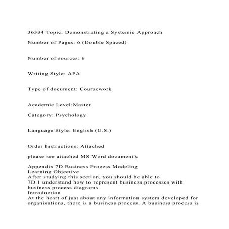 36334 Topic Demonstrating a Systemic ApproachNumber of Pages.docx