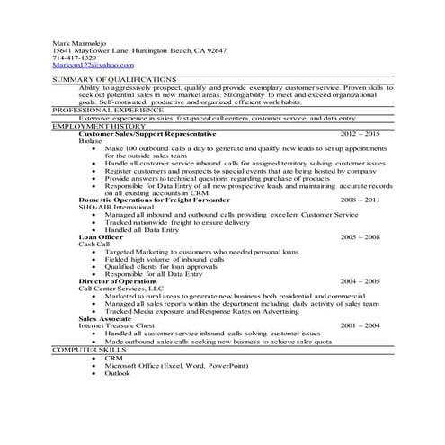 Mark Marmolejo 01192015 Resume