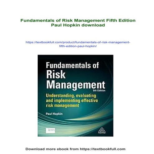 Fundamentals of Risk Management Fifth Edition Paul Hopkin