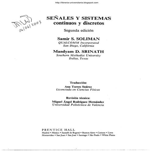 continuous and discrete signals system samir s. soliman & mandyam