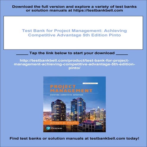 Test Bank for Project Management: Achieving Competitive Advantage 5th Edition...
