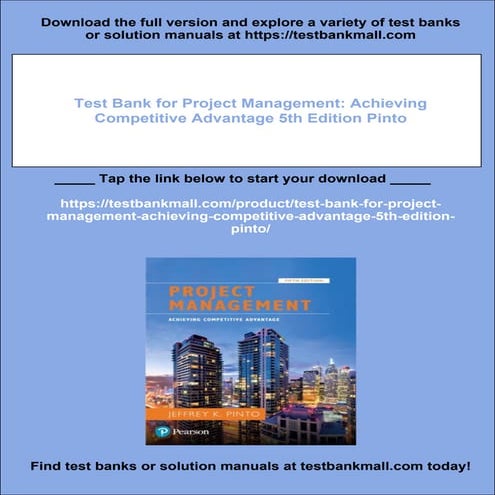 Test Bank for Project Management: Achieving Competitive Advantage 5th Edition...