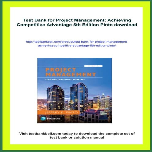 Test Bank for Project Management: Achieving Competitive Advantage 5th Edition...
