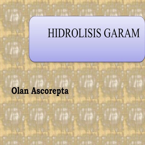 hidrolisis garam