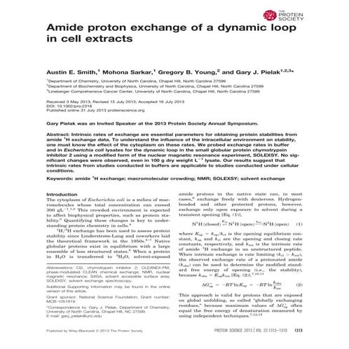 Smith_ProteinScience_2013