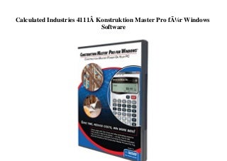 BIG SELL Calculated Industries 4111Â Konstruktion Master Pro fÃ¼r Windows Software 