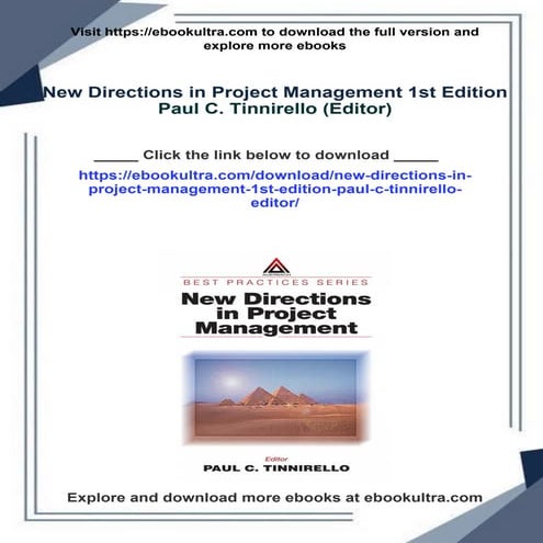 New Directions in Project Management 1st Edition Paul C. Tinnirello ...