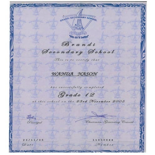 Brandi Sec. School Cert | PDF