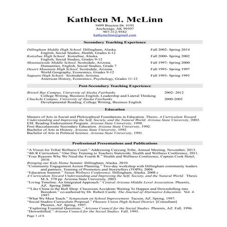 McLinn Curriculum Vitae