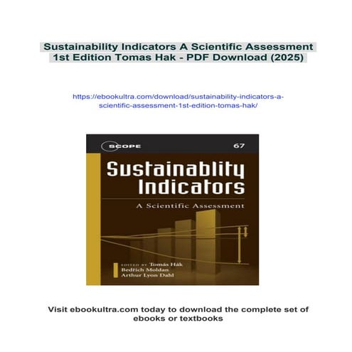 Sustainability Indicators A Scientific Assessment 1st Edition Tomas Hak