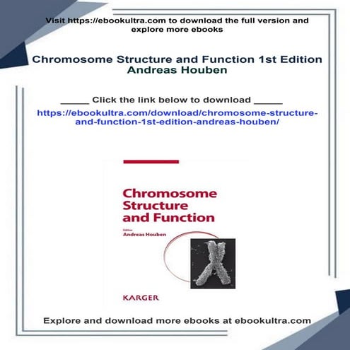 Chromosome Structure and Function 1st Edition Andreas Houben | PDF