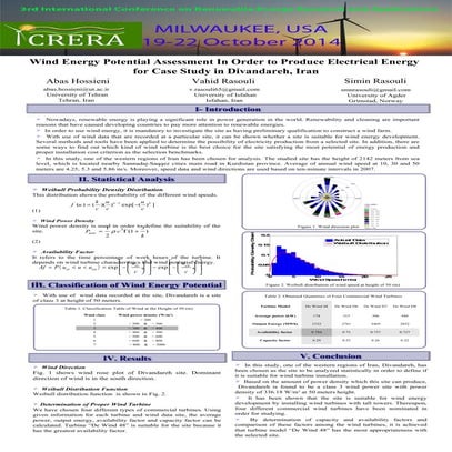 42 Wind Energy Potential Assessment In Order to Produce Electrical Energy for...