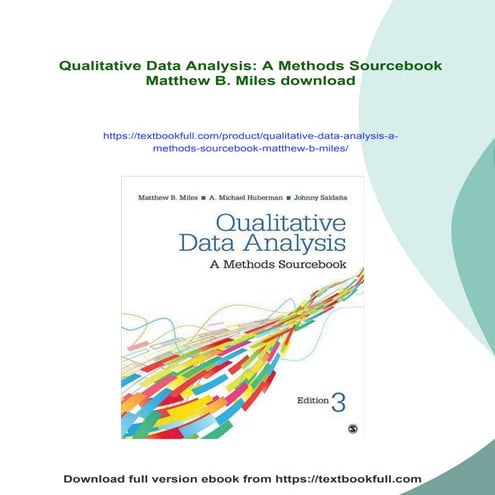 Qualitative Data Analysis: A Methods Sourcebook Matthew B. Miles
