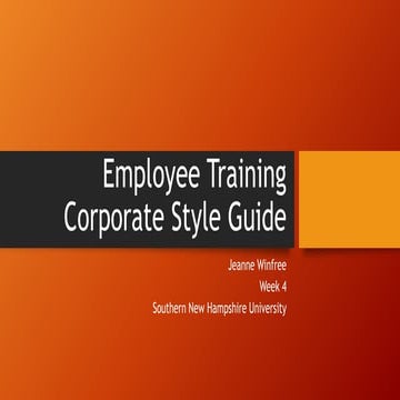 Week 4 - Style Guide Presentation