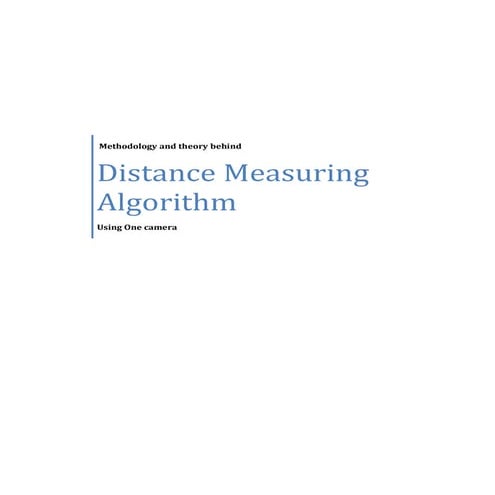 Distance measuring Algrothim