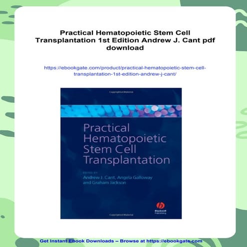 Practical Hematopoietic Stem Cell Transplantation 1st Edition Andrew J ...