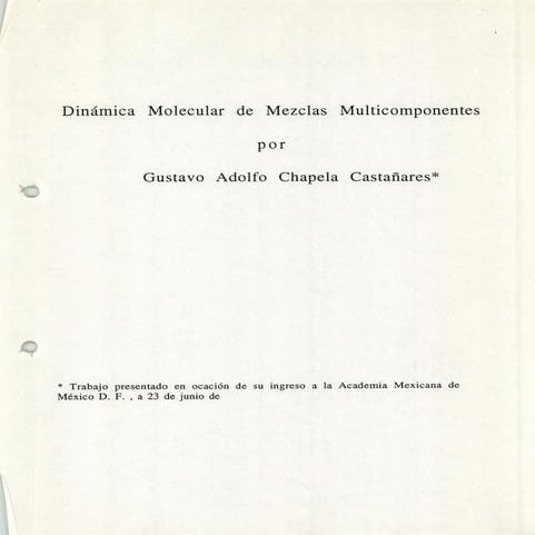Dinámica Molecular de Mezclas Multicomponentes