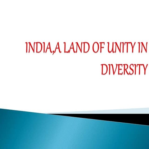 INDIA,A LAND OF UNITY IN DIVERSITY