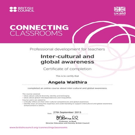 inter- cultural & global awareness certificate | PDF