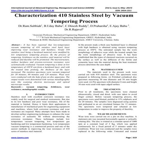 Investigation of 316L Stainless Steel by Flame Hardening Process | PDF