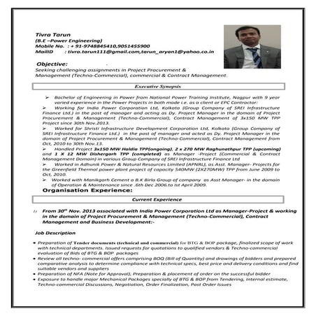 TIVRA TARUN -Commercial & Contract 