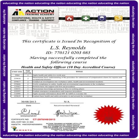 OHS Certificate
