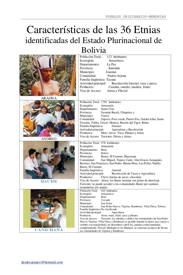 36 etnias de bolivia