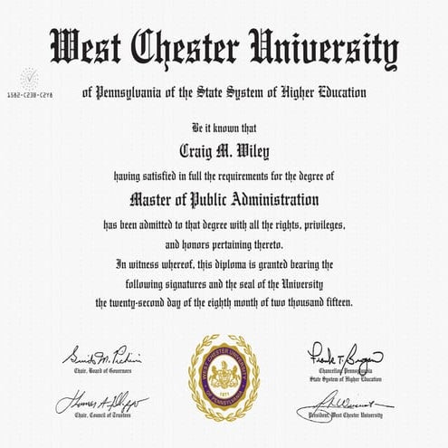 Craig Wiley MPA Certified Electronic Dilpoma 2015 | PDF
