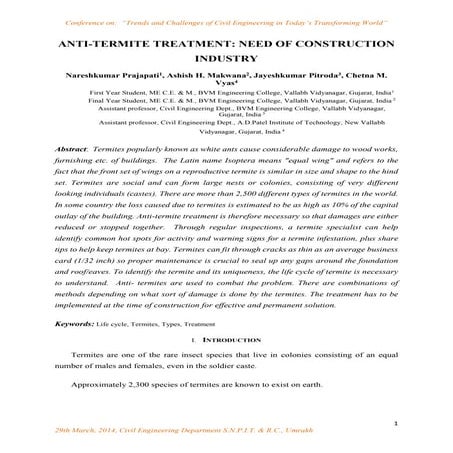 ANTI-TERMITE TREATMENT: NEED OF CONSTRUCTION INDUSTRY