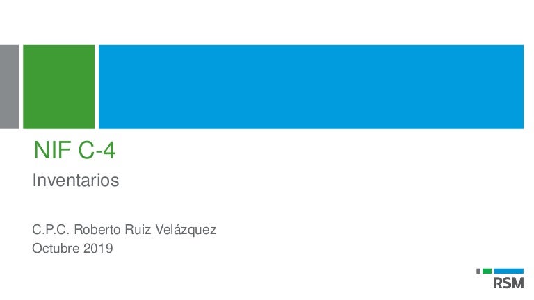 NIF C4 Inventarios 2019