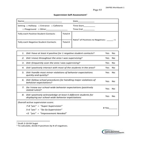 The Role of Paraeducator in a PBIS School HANDOUT #2