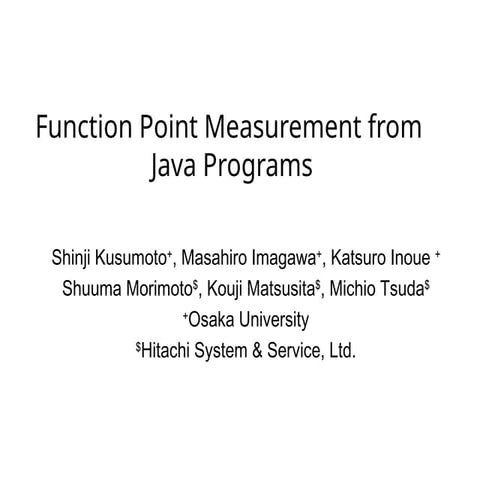 Automated Function Point Measurement from Java Source Code for Software ...