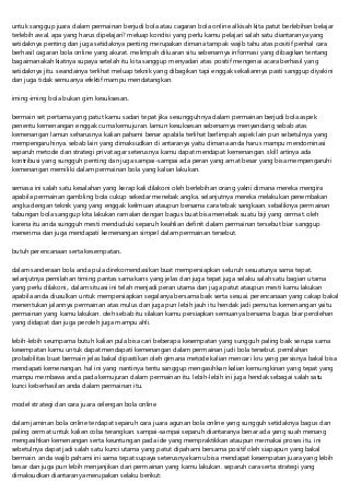 Cara Juara Cagaran Bola Online Yang Cakap Dan Cermat