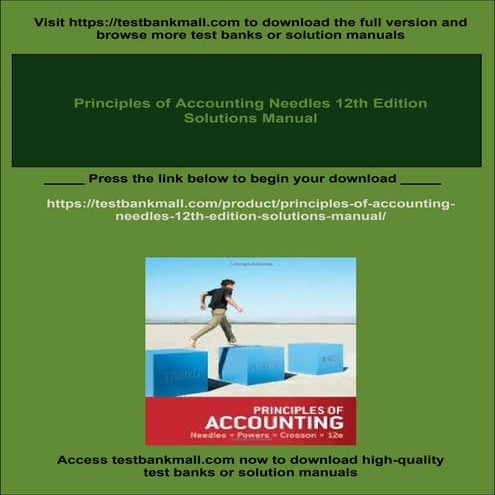 Principles of Accounting Needles 12th Edition Solutions Manual | PDF
