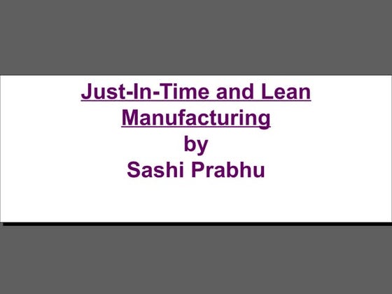 Just in time (jit) and lean production | PPTX