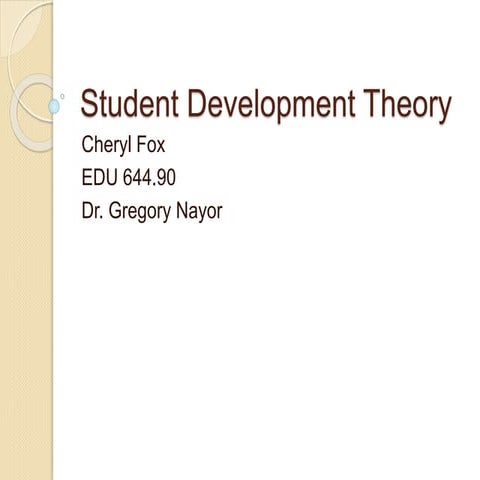 Fox_EDU644_Student Development Theory