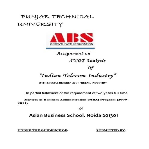 37241333 swot-analysis-of-indian-telecom-industry (1)