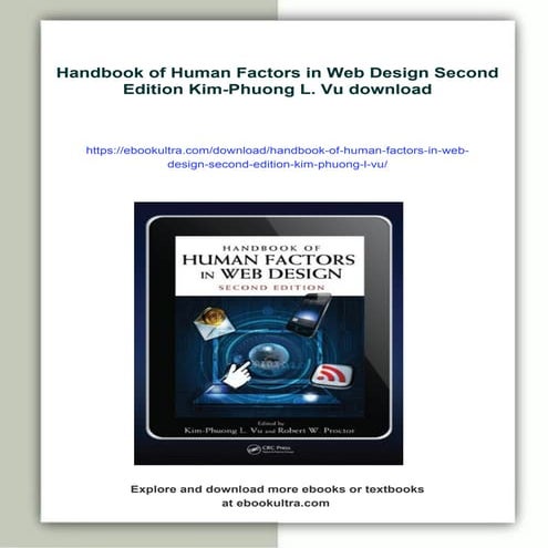 Handbook of Human Factors in Web Design Second Edition Kim-Phuong L. Vu ...