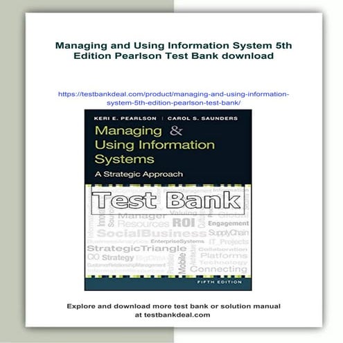 Managing and Using Information System 5th Edition Pearlson Test Bank | PDF