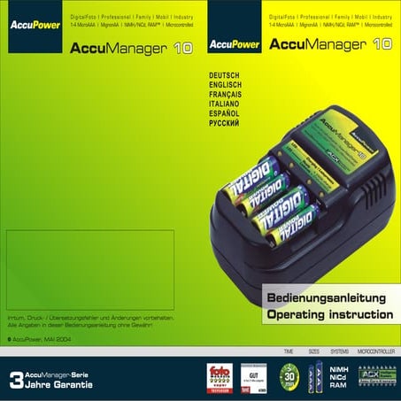 AccuPower AccuManager 10 Anleitung Manual | PDF