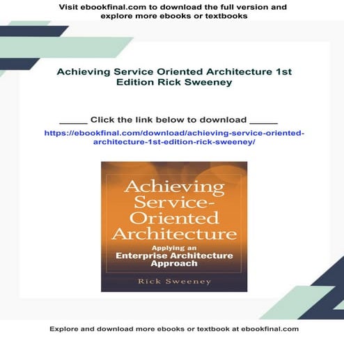 Achieving Service Oriented Architecture 1st Edition Rick Sweeney